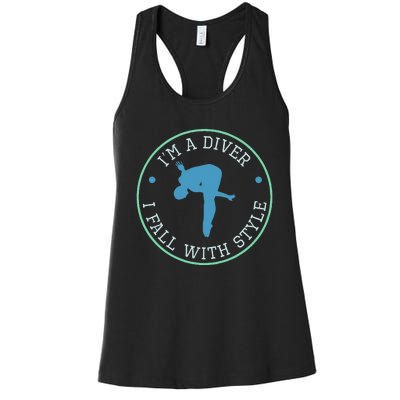 Diver Springboard Diving Platform Diving Aquatic Women's Racerback Tank