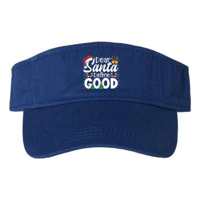 Dear Santa Define Good Christmas Matching Gift Valucap Bio-Washed Visor