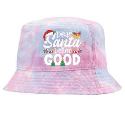 Dear Santa Define Good Christmas Matching Gift Tie-Dyed Bucket Hat