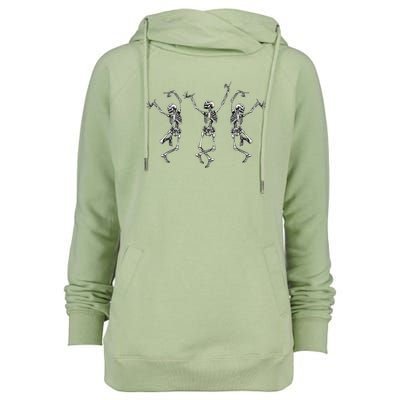 Dancing Skeletons Womens Funnel Neck Pullover Hood