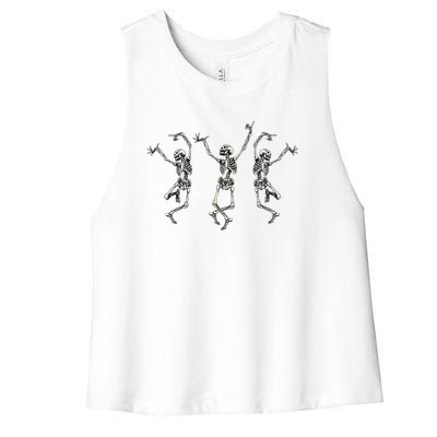 Dancing Skeletons Women's Racerback Cropped Tank