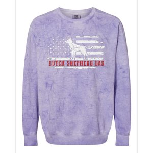 Dutch Shepherd Dad Distressed American Flag Patriotic Dog Colorblast Crewneck Sweatshirt