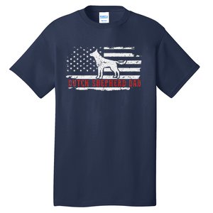 Dutch Shepherd Dad Distressed American Flag Patriotic Dog Tall T-Shirt