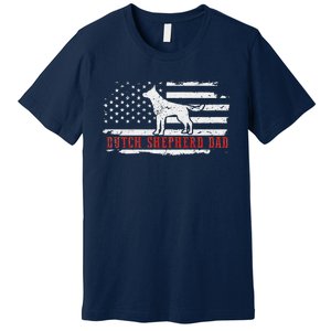 Dutch Shepherd Dad Distressed American Flag Patriotic Dog Premium T-Shirt