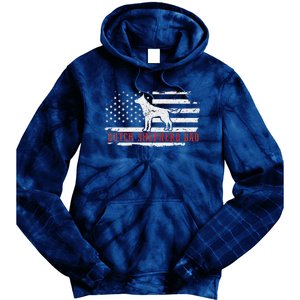 Dutch Shepherd Dad Distressed American Flag Patriotic Dog Tie Dye Hoodie