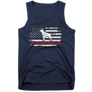 Dutch Shepherd Dad Distressed American Flag Patriotic Dog Tank Top