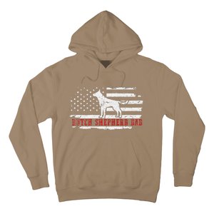 Dutch Shepherd Dad Distressed American Flag Patriotic Dog Hoodie