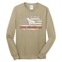 Dutch Shepherd Dad Distressed American Flag Patriotic Dog Tall Long Sleeve T-Shirt