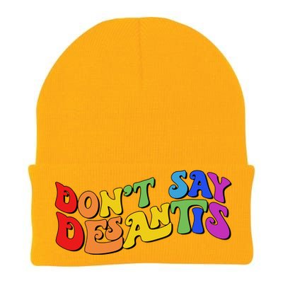 Don't Say Desantis Rainbow Curvy Cool Knit Cap Winter Beanie