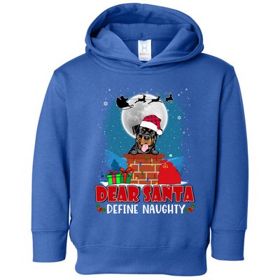 Dear Santa Define Naughty Rottweiler Dog Funny Christmas Cool Gift Toddler Hoodie