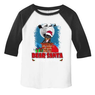 Dear Santa Define Naughty Rottweiler Dog Funny Christmas Cool Gift Toddler Fine Jersey T-Shirt