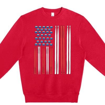 Drum Sticks Drummer Gift Drumming Percussion Premium Crewneck Sweatshirt