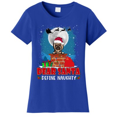 Dear Santa Define Naughty Yorkshire Terrier Dog Christmas Gift Women's T-Shirt