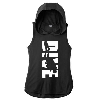 Dive Scuba Diving Graphic Scuba Diving Ladies PosiCharge Tri-Blend Wicking Draft Hoodie Tank