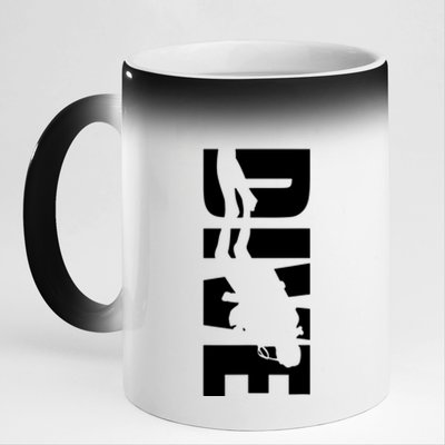 Dive Scuba Diving Graphic Scuba Diving 11oz Black Color Changing Mug