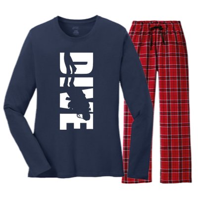 Dive Scuba Diving Graphic Scuba Diving Women's Long Sleeve Flannel Pajama Set 