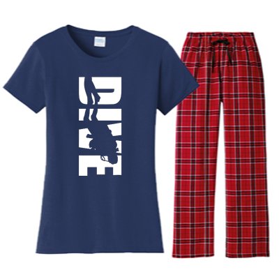 Dive Scuba Diving Graphic Scuba Diving Women's Flannel Pajama Set