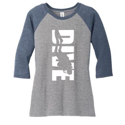 Dive Scuba Diving Graphic Scuba Diving Women's Tri-Blend 3/4-Sleeve Raglan Shirt