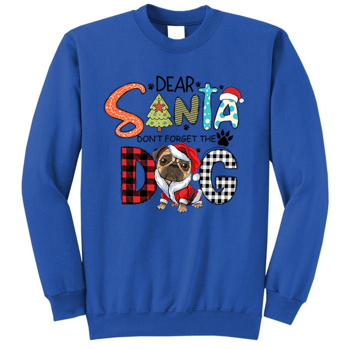 Dear Santa Dont Forget The Dog Pug Christmas Funny Gift Tall Sweatshirt