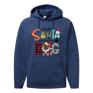 Dear Santa Dont Forget The Dog Pug Christmas Funny Gift Performance Fleece Hoodie