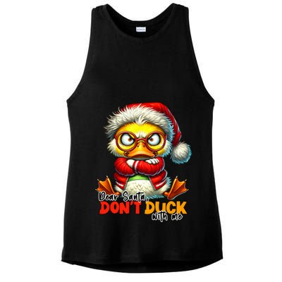 Dear Santa Dont Duck With Me Funny Sarcastic Grumpy Duck Christmas Ladies PosiCharge Tri-Blend Wicking Tank