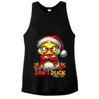 Dear Santa Dont Duck With Me Funny Sarcastic Grumpy Duck Christmas Ladies PosiCharge Tri-Blend Wicking Tank