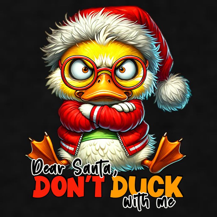 Dear Santa Dont Duck With Me Funny Sarcastic Grumpy Duck Christmas Ladies PosiCharge Tri-Blend Wicking Tank
