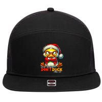Dear Santa Dont Duck With Me Funny Sarcastic Grumpy Duck Christmas 7 Panel Mesh Trucker Snapback Hat