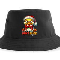 Dear Santa Dont Duck With Me Funny Sarcastic Grumpy Duck Christmas Sustainable Bucket Hat