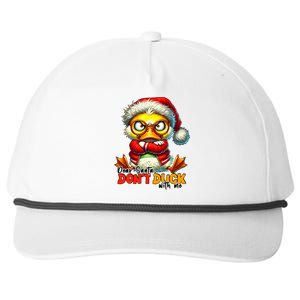 Dear Santa Dont Duck With Me Funny Sarcastic Grumpy Duck Christmas Snapback Five-Panel Rope Hat