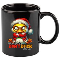 Dear Santa Dont Duck With Me Funny Sarcastic Grumpy Duck Christmas 11oz C Handle Ceramic Mug