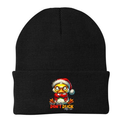 Dear Santa Dont Duck With Me Funny Sarcastic Grumpy Duck Christmas Beanie