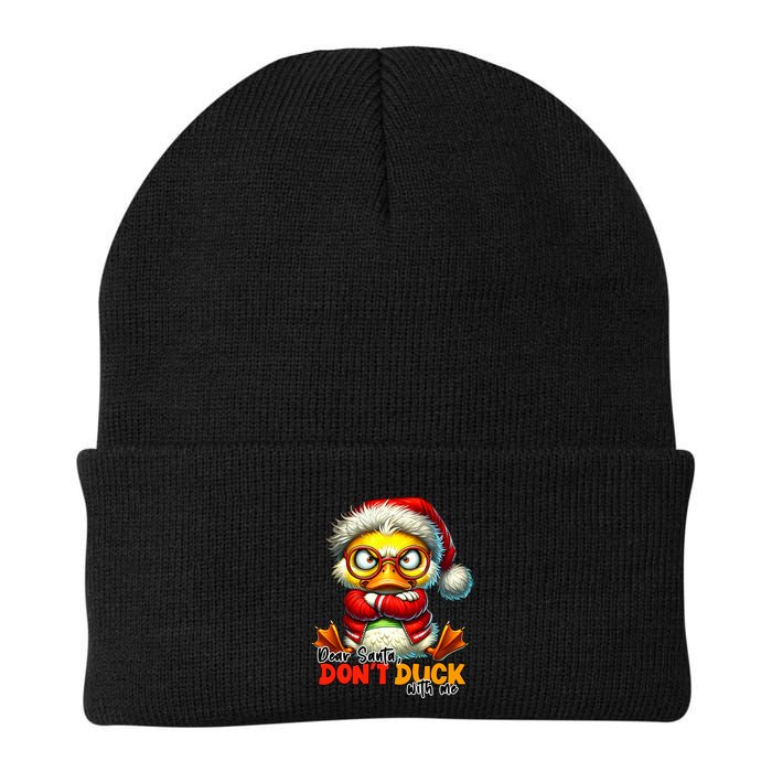 Dear Santa Dont Duck With Me Funny Sarcastic Grumpy Duck Christmas Beanie