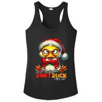 Dear Santa Dont Duck With Me Funny Sarcastic Grumpy Duck Christmas Ladies PosiCharge Competitor Racerback Tank