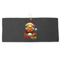 Dear Santa Dont Duck With Me Funny Sarcastic Grumpy Duck Christmas Large Microfiber Waffle Golf Towel