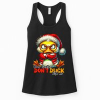 Dear Santa Dont Duck With Me Funny Sarcastic Grumpy Duck Christmas Womens Tank Top