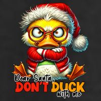 Dear Santa Dont Duck With Me Funny Sarcastic Grumpy Duck Christmas Trucker Hat