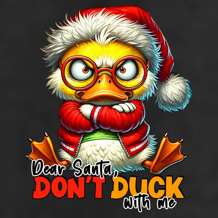 Dear Santa Dont Duck With Me Funny Sarcastic Grumpy Duck Christmas Trucker Hat