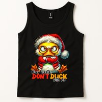 Dear Santa Dont Duck With Me Funny Sarcastic Grumpy Duck Christmas Tank Top