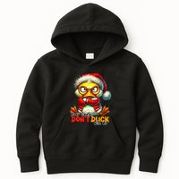 Dear Santa Dont Duck With Me Funny Sarcastic Grumpy Duck Christmas Kids Hoodie