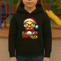 Dear Santa Dont Duck With Me Funny Sarcastic Grumpy Duck Christmas Kids Hoodie