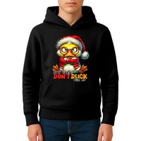Dear Santa Dont Duck With Me Funny Sarcastic Grumpy Duck Christmas Kids Hoodie