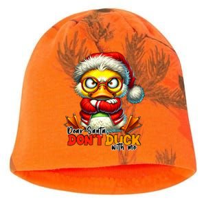 Dear Santa Dont Duck With Me Funny Sarcastic Grumpy Duck Christmas Kati - Camo Knit Beanie