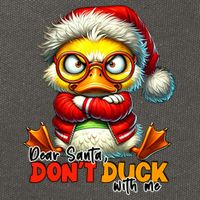 Dear Santa Dont Duck With Me Funny Sarcastic Grumpy Duck Christmas Cotton Canvas Backpack