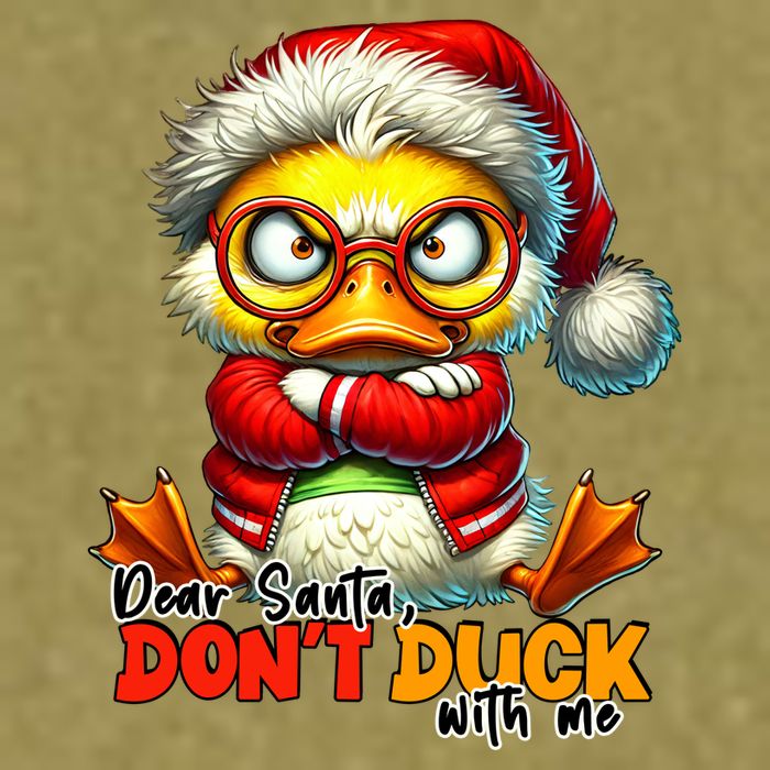 Dear Santa Dont Duck With Me Funny Sarcastic Grumpy Duck Christmas Garment-Dyed Women's Muscle Tee