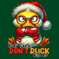 Dear Santa Dont Duck With Me Funny Sarcastic Grumpy Duck Christmas Full-Length Apron With Pockets