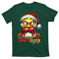 Dear Santa Dont Duck With Me Funny Sarcastic Grumpy Duck Christmas T-Shirt