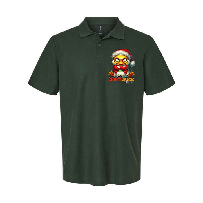 Dear Santa Dont Duck With Me Funny Sarcastic Grumpy Duck Christmas Softstyle Adult Sport Polo