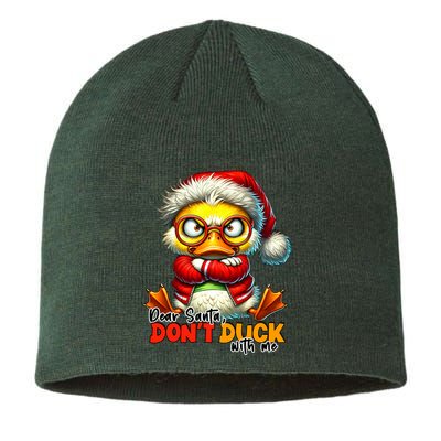 Dear Santa Dont Duck With Me Funny Sarcastic Grumpy Duck Christmas Sustainable Beanie