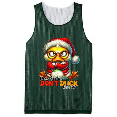 Dear Santa Dont Duck With Me Funny Sarcastic Grumpy Duck Christmas Mesh Reversible Basketball Jersey Tank
